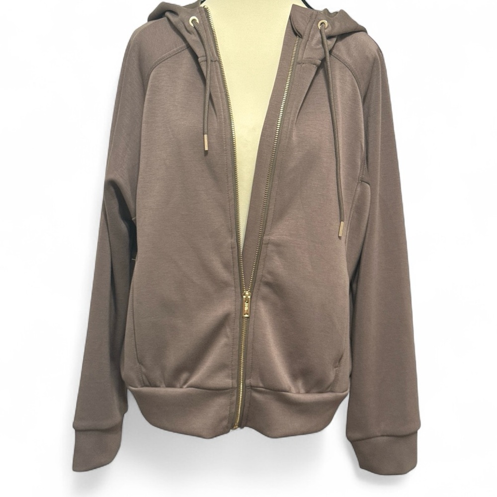 Elie Tahari Ash Grey Zip Hoodie Jacket Size S | $98 Retail - Picture 4 of 8
